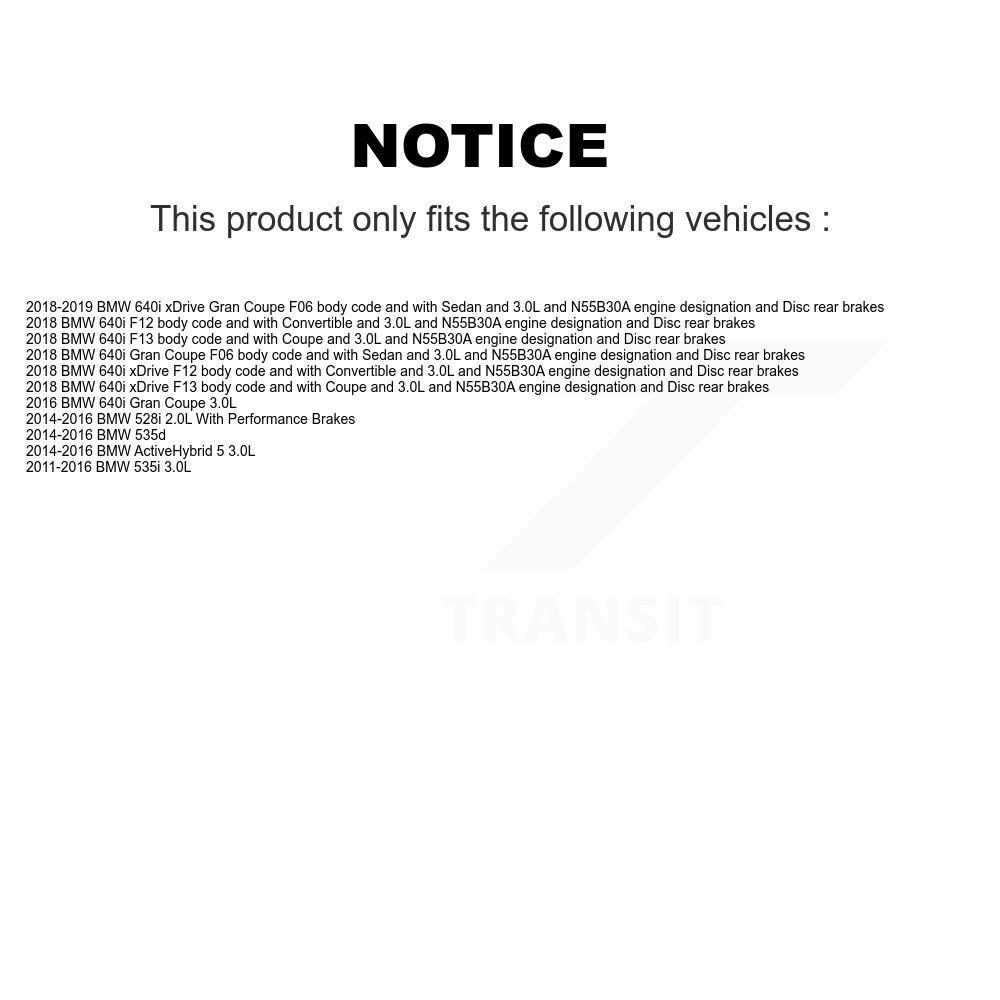 Front Ceramic Brake Pad & Wear Sensor Kit For BMW 535i 640i Gran Coupe xDrive 528i 535d 5 KNW-100595 - Image 2