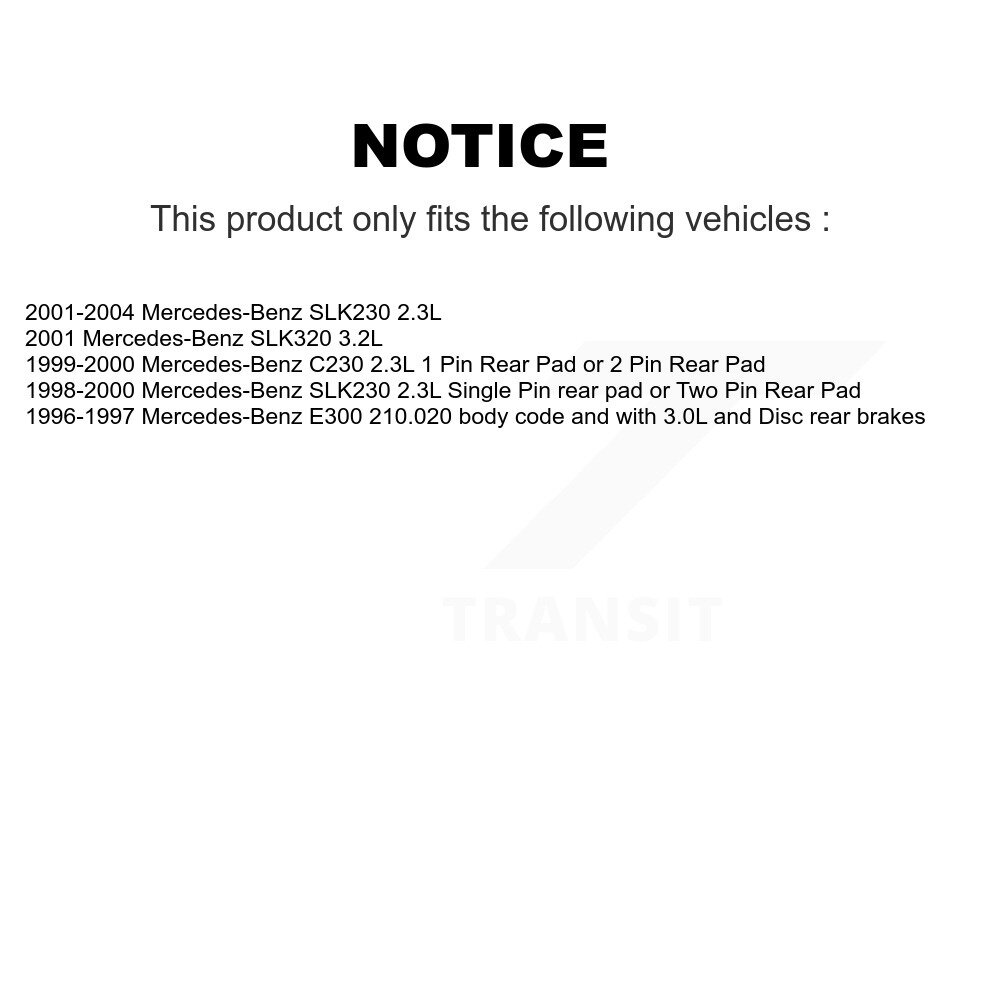 Front Ceramic Disc Brake Pads & Wear Sensor Kit For Mercedes-Benz SLK230 C230 SLK320 E300 KNW-100680 - Image 2