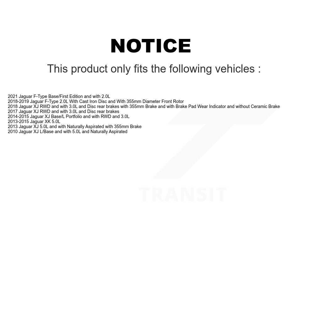 Front Ceramic Disc Brake Pads And Wear Sensors Kit For Jaguar XJ F-Type XK KNW-100691 - Image 2