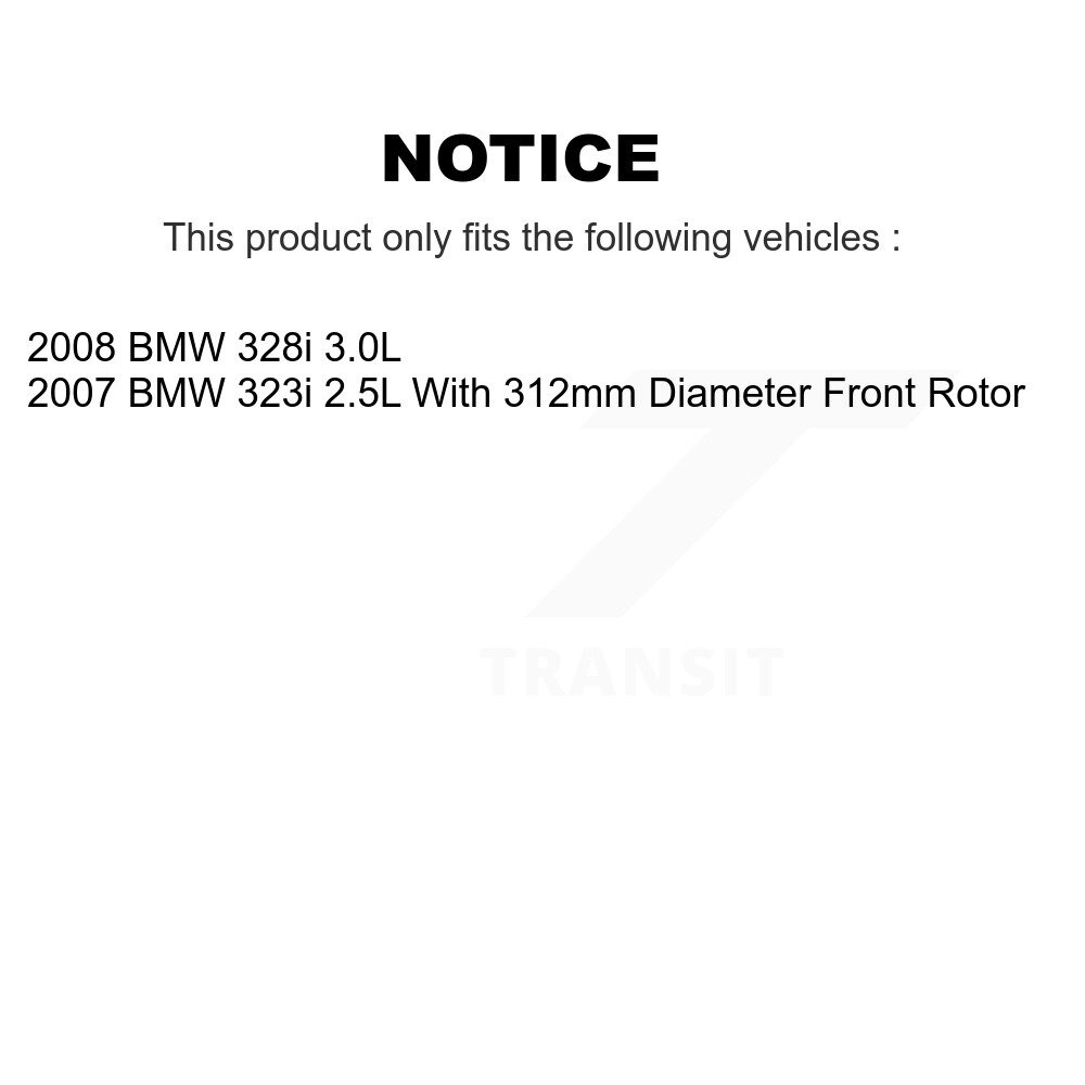 Front Ceramic Disc Brake Pads And Wear Sensors Kit For 2008 BMW 328i 3.0L KNW-100792 - Image 2