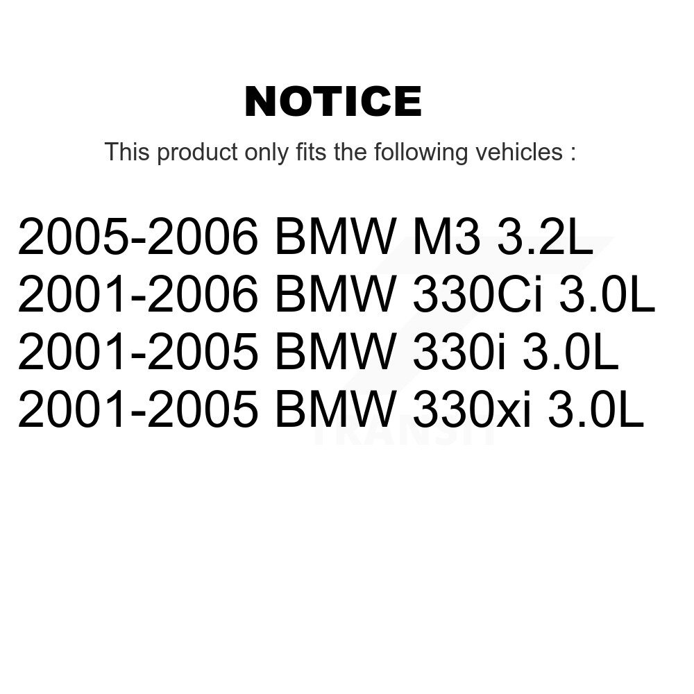 Front Ceramic Disc Brake Pads And Wear Sensors Kit For BMW 330Ci 330i 330xi M3 KNW-100850 - Image 2
