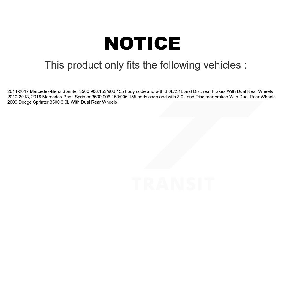 Rear Ceramic Disc Brake Pad & Extra Wear Sensor Kit For Sprinter 3500 Mercedes-Benz Dodge KNW-100902 - Image 2