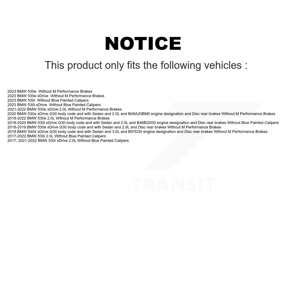 Rear Ceramic Brake Pads Wear Sensor Kit For BMW 530i xDrive Without Blue Painted Calipers KNW-100991 - Image 2