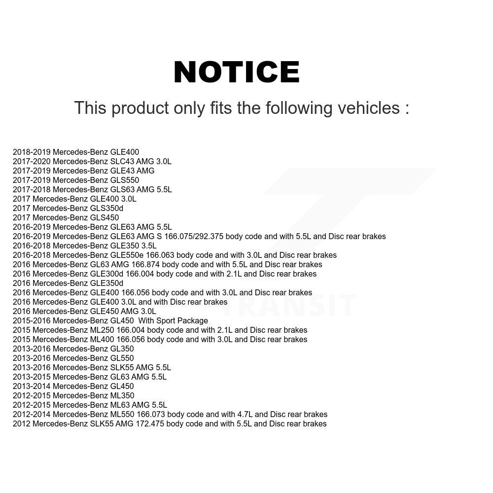 Rear Ceramic Brake Pads Wear Sensor Kit For Mercedes-Benz ML350 GLE400 GLE350 GL350 GLE43 KNW-100996 - Image 2