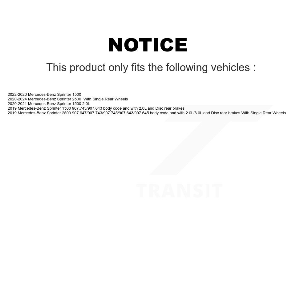 Rear Ceramic Disc Brake Pads & Extra Wear Sensor Kit For Mercedes-Benz Sprinter 2500 1500 KNW-101017 - Image 2