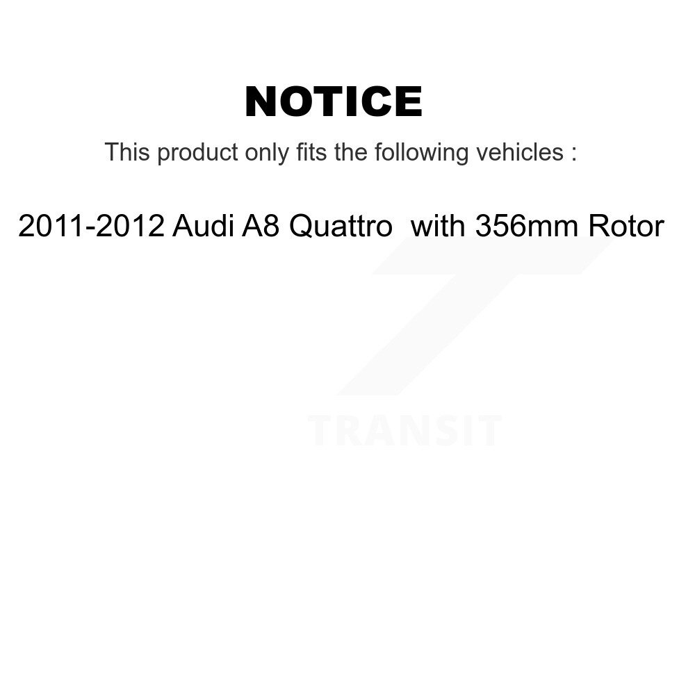 Rear Ceramic Brake Pad And Wear Sensor Kit For 2011-2012 Audi A8 Quattro with 356mm Rotor KNW-101057 - Image 2