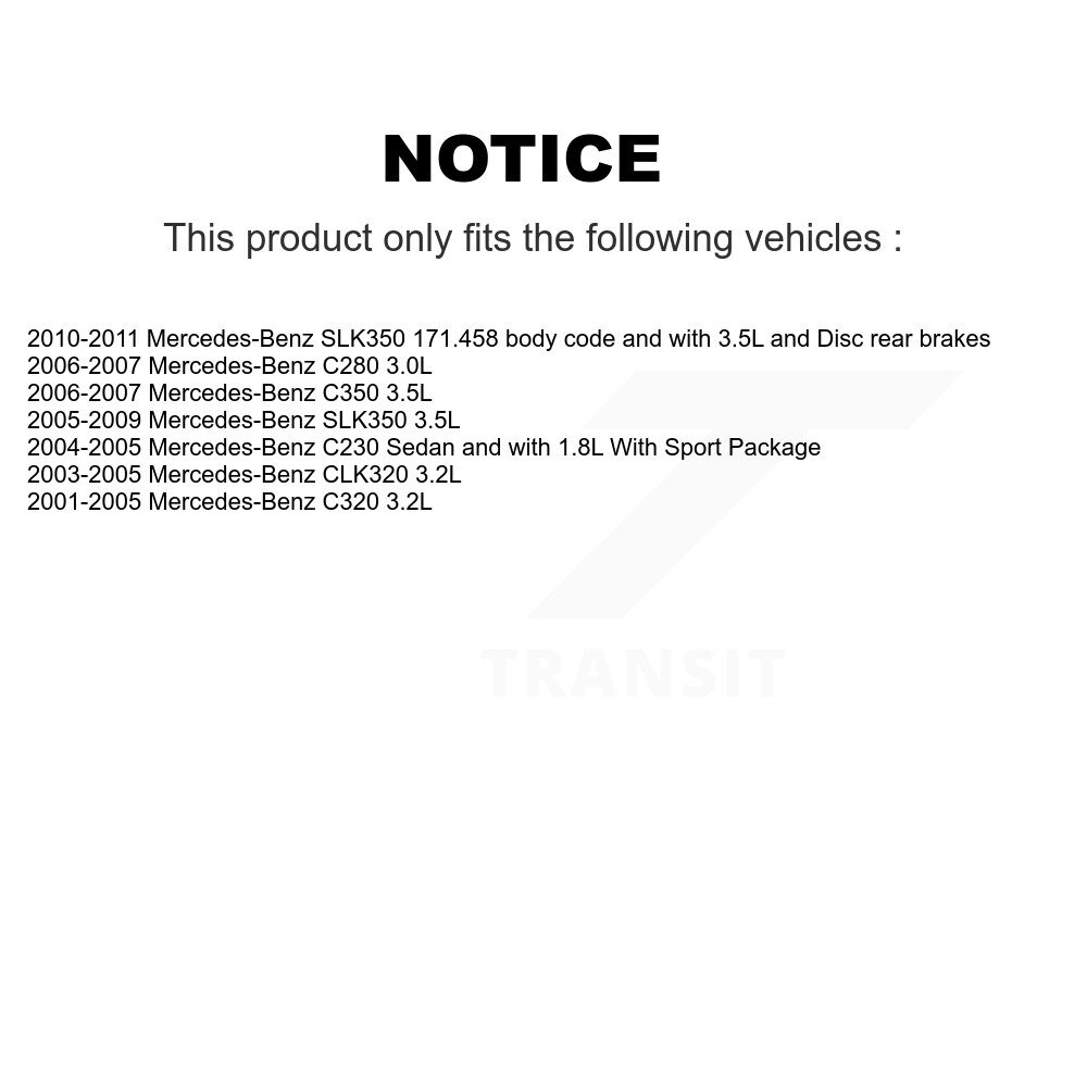 Rear Ceramic Brake Pad And Wear Sensor Kit For Mercedes-Benz SLK350 C230 C280 CLK320 C320 KNW-101084 - Image 2