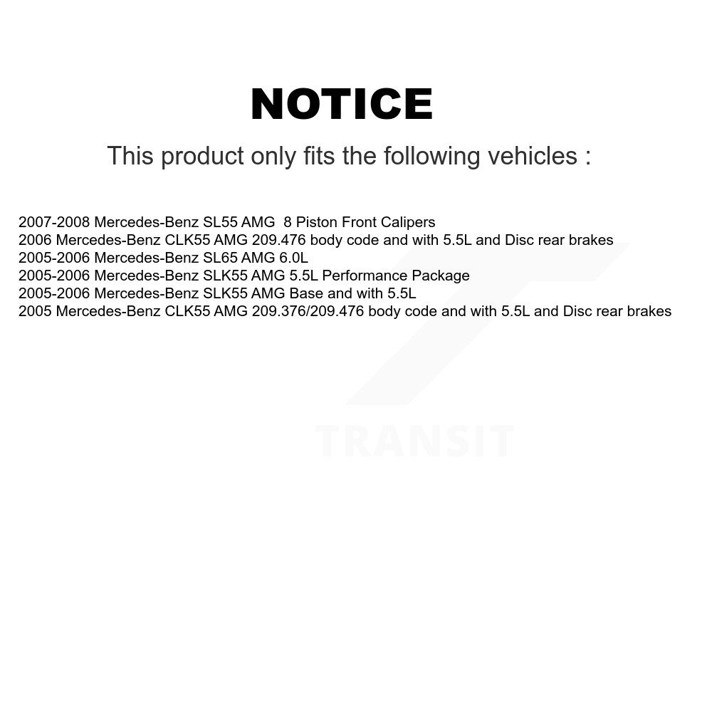 Rear Ceramic Disc Brake Pad & Wear Sensor Kit For Mercedes-Benz SLK55 AMG SL55 SL65 CLK55 KNW-101106 - Image 2