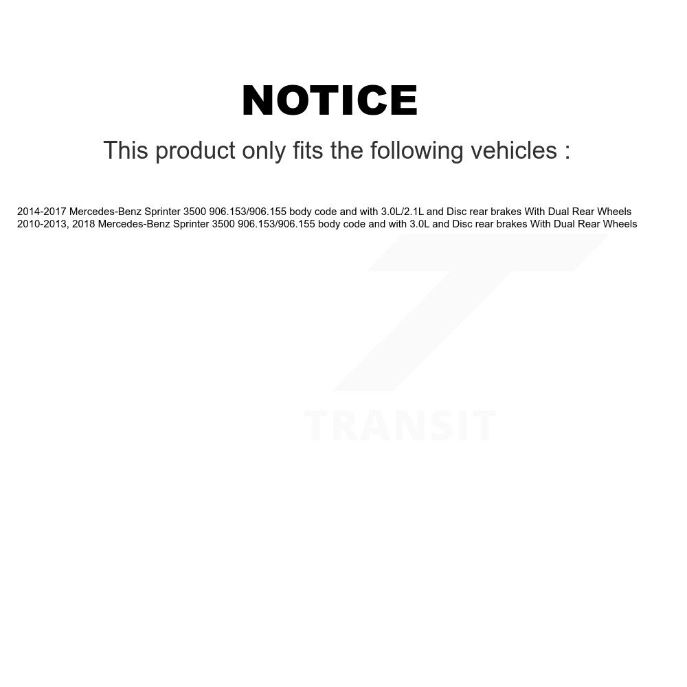 Front Rear Ceramic Disc Brake Pad & Extra Wear Sensor Kit For Mercedes-Benz Sprinter 3500 KNW-101322 - Image 2