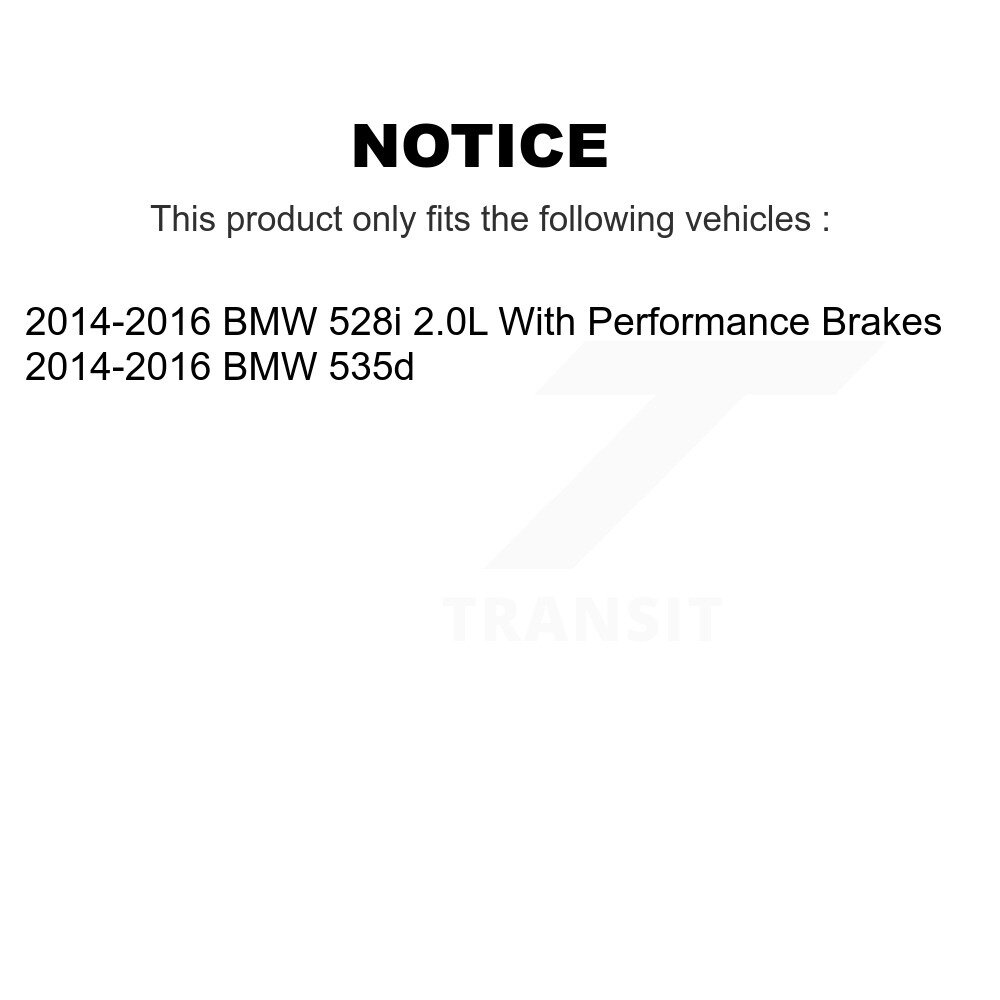 Front Rear Ceramic Disc Brake Pads And Wear Sensors Kit For 2014-2016 BMW 528i 535d KNW-101423 - Image 2
