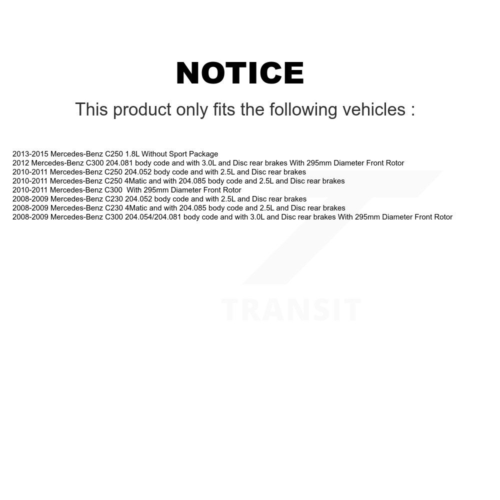 Front Rear Ceramic Disc Brake Pads Wear Sensor Kit (5Pc) For Mercedes-Benz C300 C250 C230 KNW-101449 - Image 2