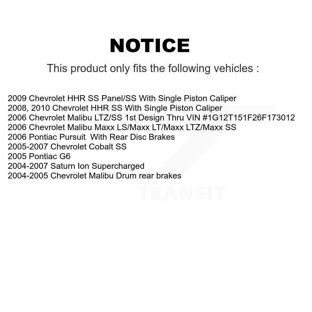 Front Rear Semi-Metallic Brake Pad Kit For Chevrolet Cobalt Saturn Ion Malibu Pontiac HHR KPF-100018 - Image 2
