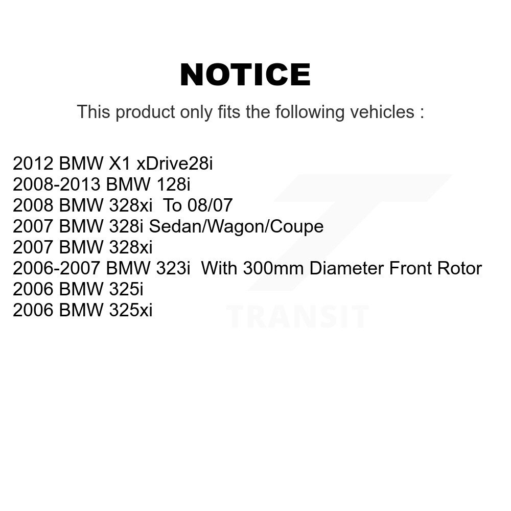 Front Rear Semi-Metallic Brake Pads Kit For BMW 128i X1 328xi 328i 323i 325i 325xi KPF-100032 - Image 2