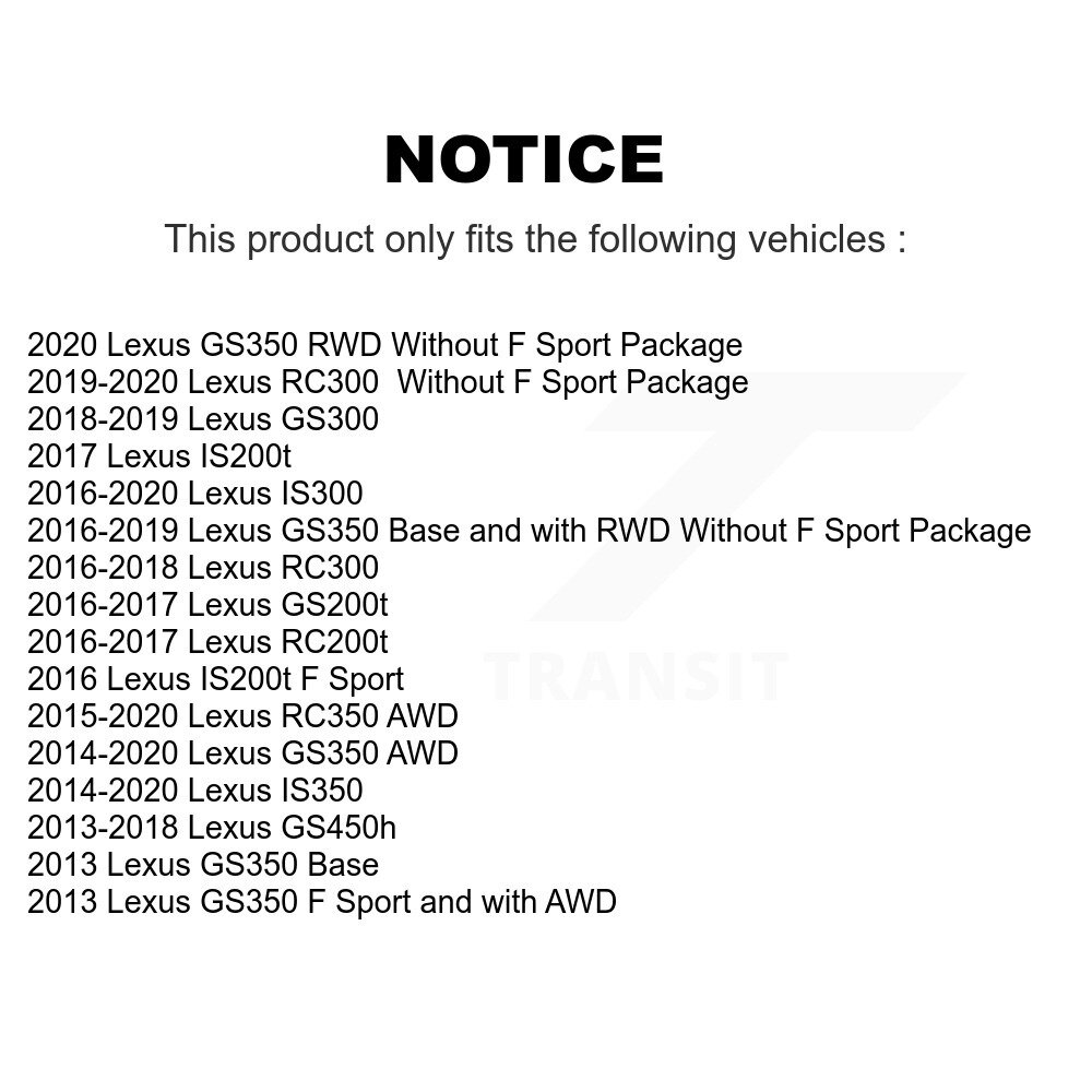 Front Rear Semi-Metallic Brake Pads Kit For Lexus IS300 IS350 GS350 RC350 RC300 IS200t KPF-100056 - Image 2
