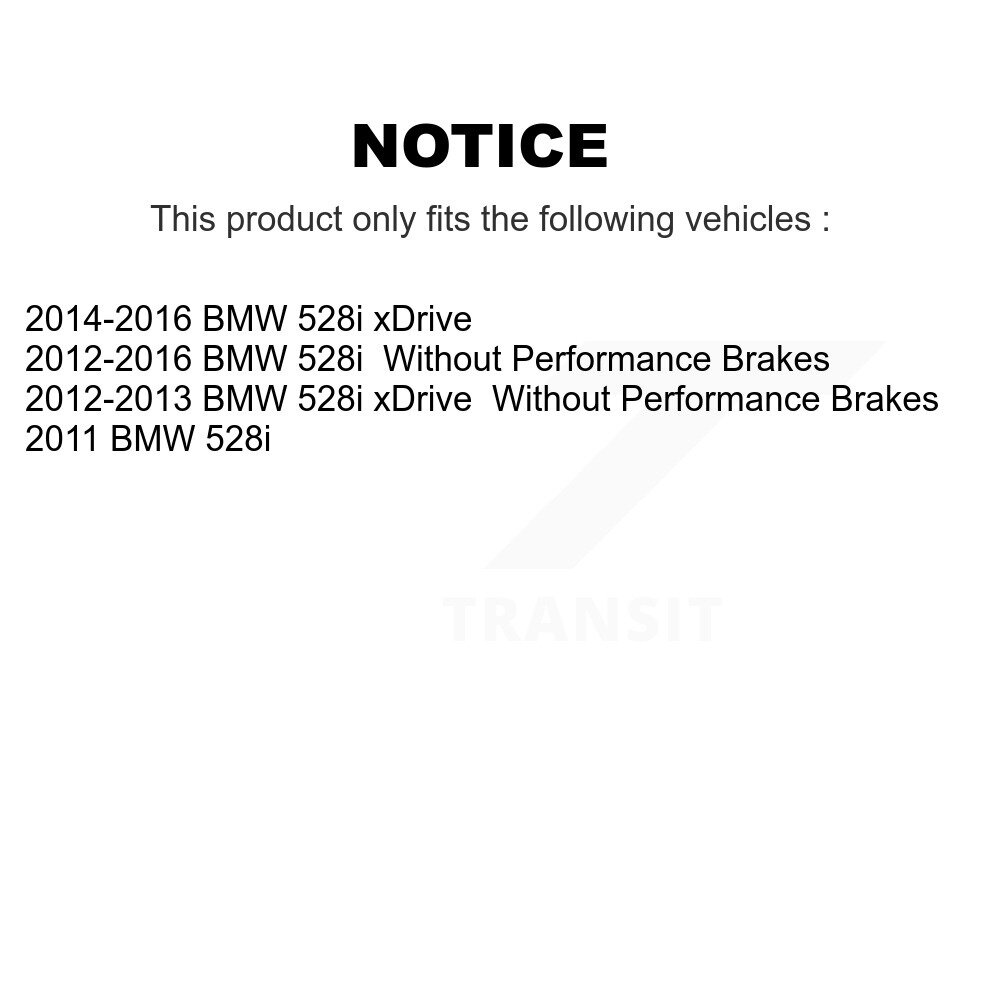 Front Rear Semi-Metallic Brake Pads Kit For BMW 528i xDrive KPF-100200 - Image 2