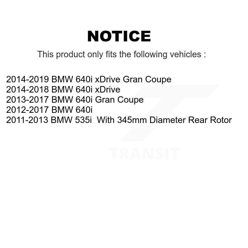 Front Rear Semi-Metallic Brake Pads Kit For BMW 640i xDrive Gran Coupe 535i KPF-100201 - Image 2
