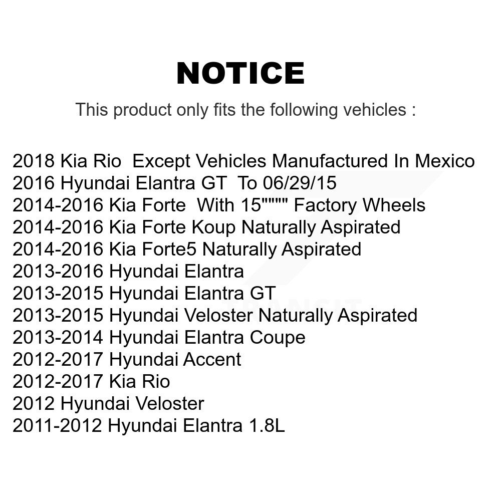 Front Rear Semi-Metallic Brake Pad Kit For Hyundai Elantra Accent Kia Rio GT Forte Forte5 KPF-100220 - Image 2