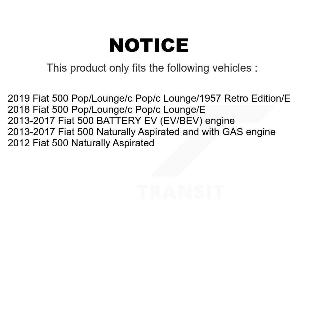 Front Rear Semi-Metallic Brake Pads Kit For Fiat 500 KPF-100228 - Image 2