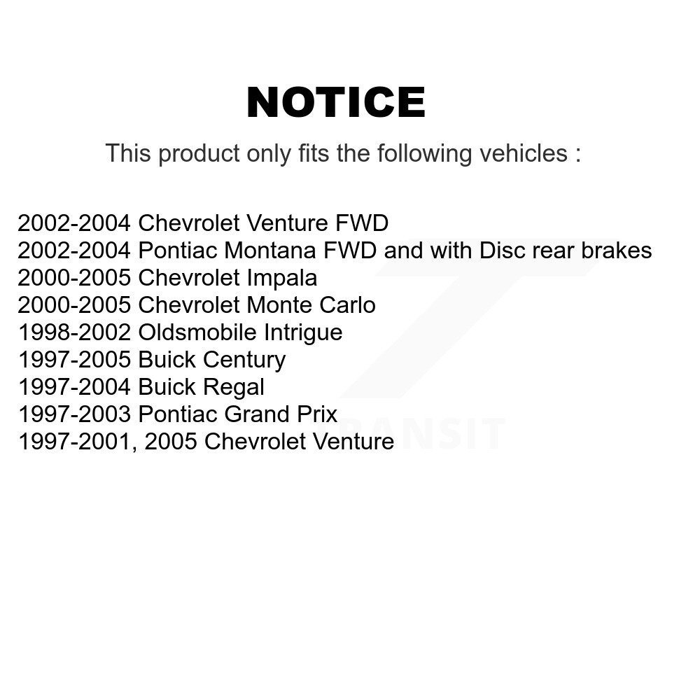 Front Rear Semi-Metallic Brake Pad Kit For Chevrolet Buick Impala Pontiac Century Venture KPF-100331 - Image 2
