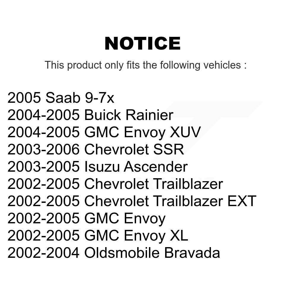 Front Rear Semi-Metallic Brake Pad Kit For GMC Chevrolet Envoy Trailblazer XL EXT SSR XUV KPF-100405 - Image 2