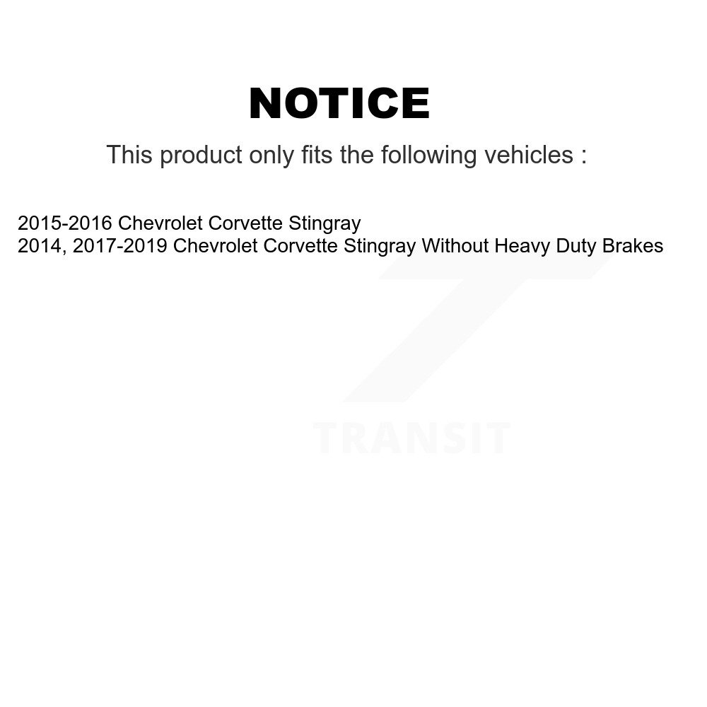 Front Rear Semi-Metallic Brake Pads Kit For Chevrolet Corvette Stingray KPF-100513 - Image 2