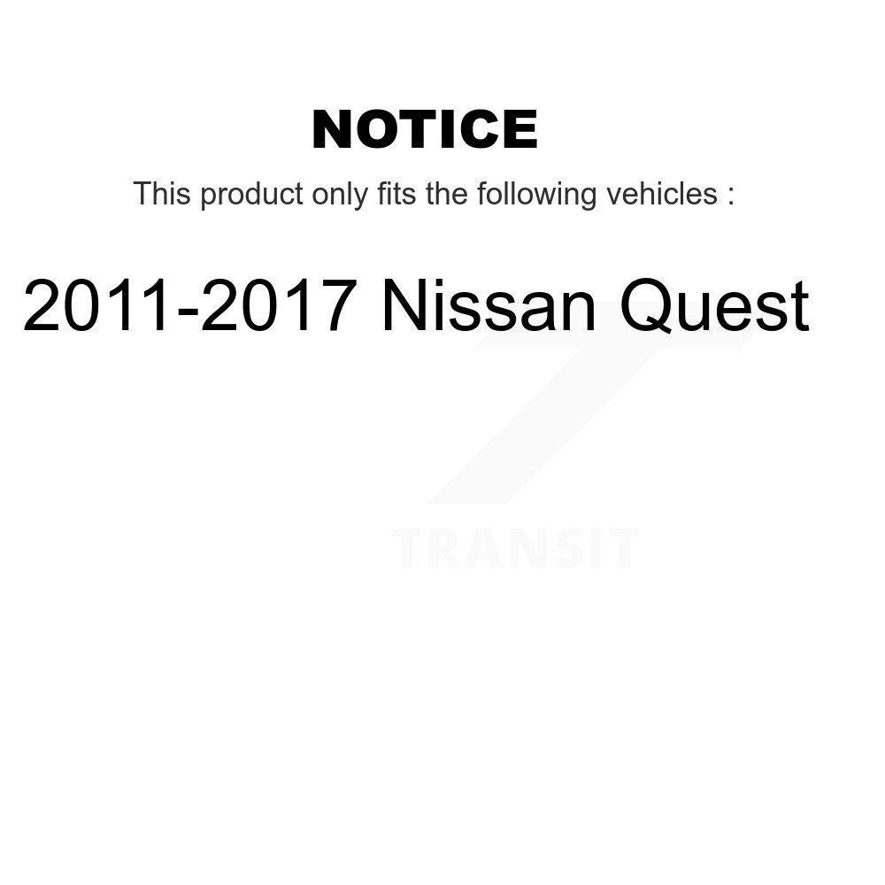 Front Rear Semi-Metallic Brake Pads Kit For 2011-2017 Nissan Quest KPF-100554 - Image 2