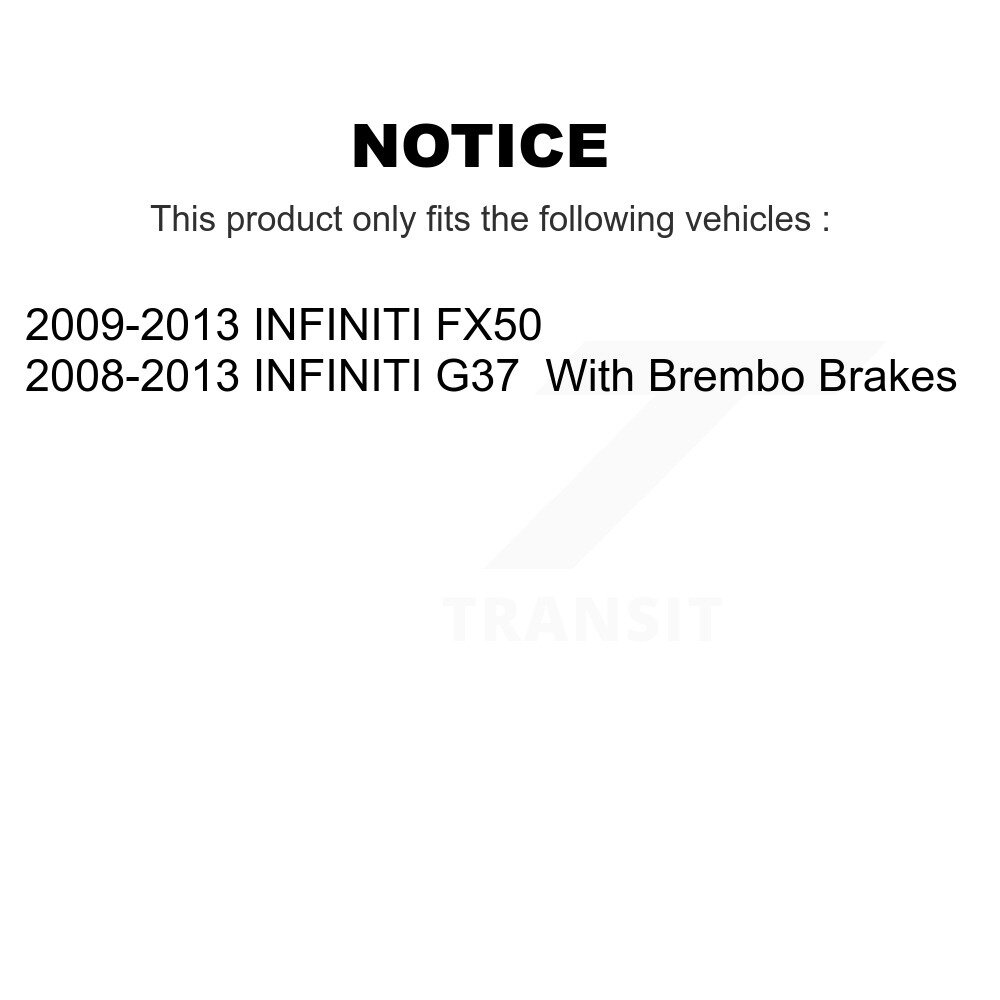 Front Rear Semi-Metallic Brake Pads Kit For INFINITI G37 FX50 KPF-100582 - Image 2