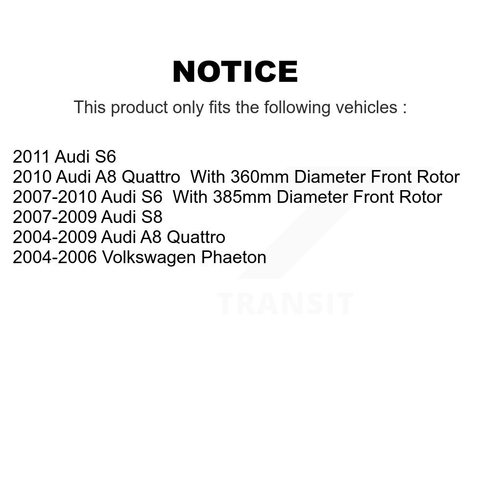Front Rear Semi-Metallic Brake Pads Kit For Audi A8 Quattro S6 S8 Volkswagen Phaeton KPF-100595 - Image 2