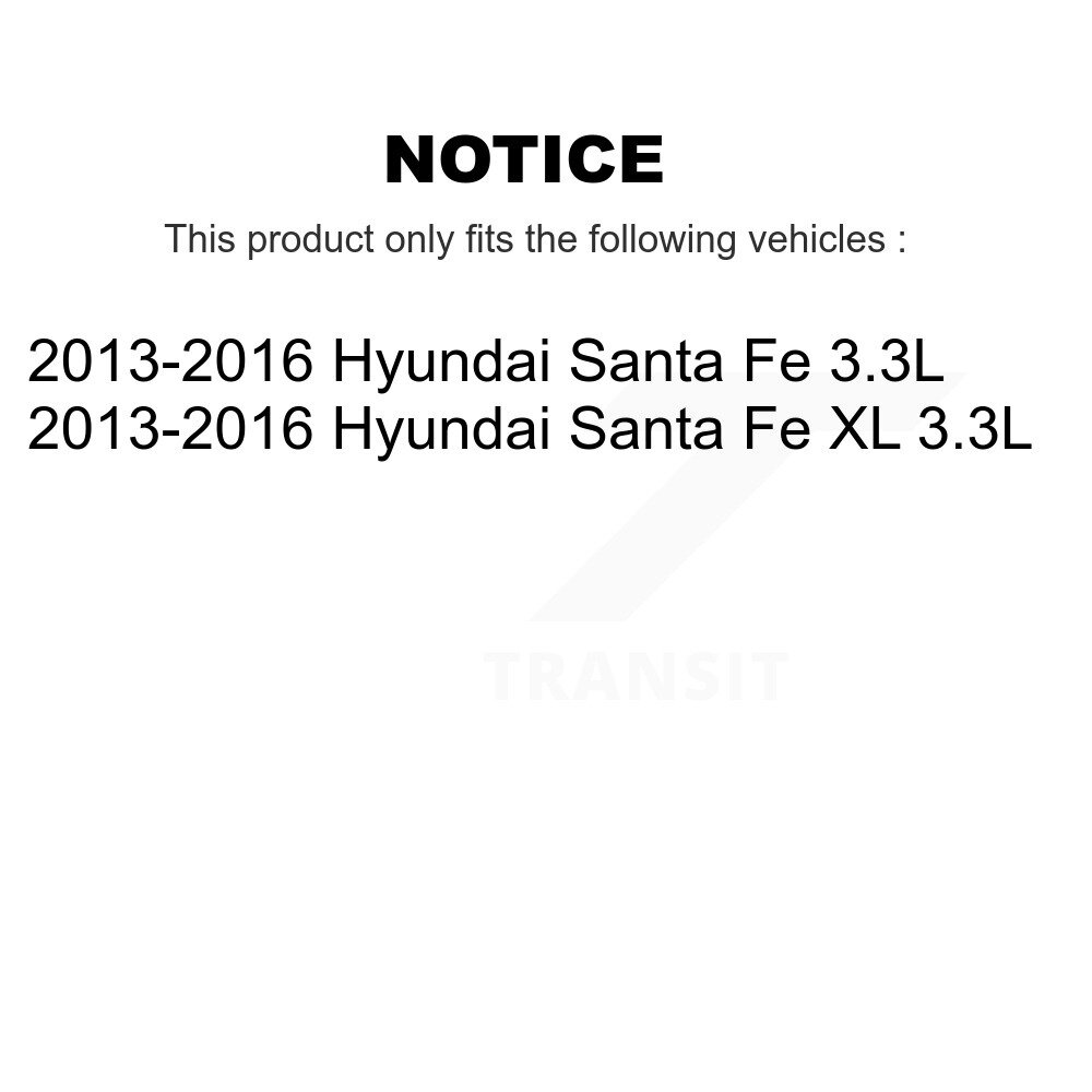 Front Rear Semi-Metallic Brake Pads Kit For 2013-2016 Hyundai Santa Fe XL 3.3L KPF-100713 - Image 2