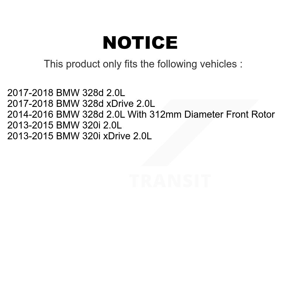 Front Rear Semi-Metallic Disc Brake Pad And Wear Sensor Kit For BMW 320i xDrive 328d 2.0L KPW-100020 - Image 2
