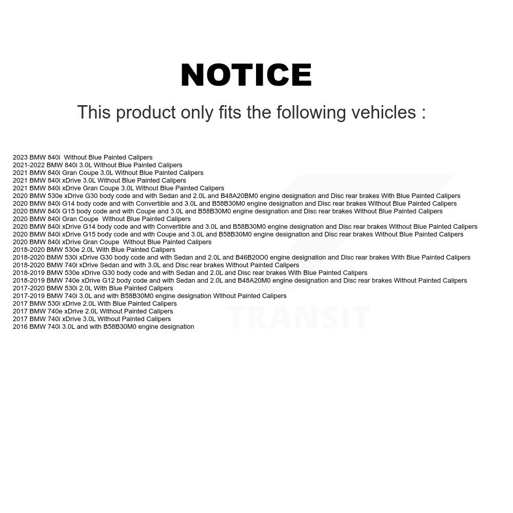 Front Rear Semi-Metallic Brake Pad And Wear Sensor Kit For BMW 530i xDrive 530e 740e 740i KPW-100053 - Image 2