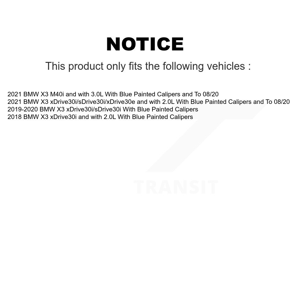 Front Rear Semi-Metallic Disc Brake Pads And Wear Sensors Kit For BMW X3 KPW-100055 - Image 2