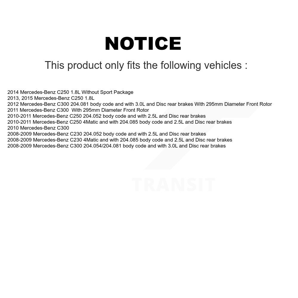Front Rear Semi-Metallic Disc Brake Pads Wear Sensor Kit For Mercedes-Benz C300 C250 C230 KPW-100180 - Image 2