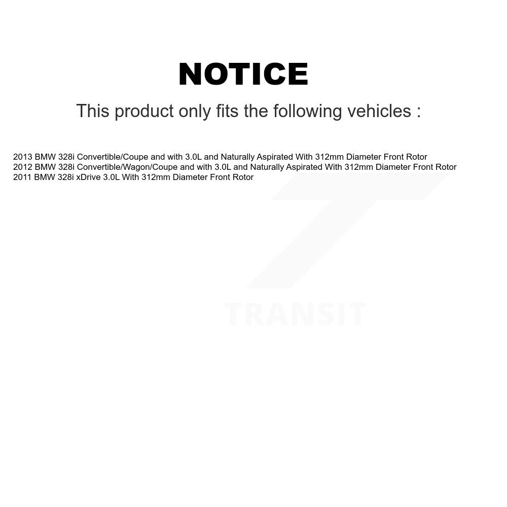 Front Rear Semi-Metallic Disc Brake Pads And Extra Wear Sensors Kit For BMW 328i xDrive KPW-100196 - Image 2