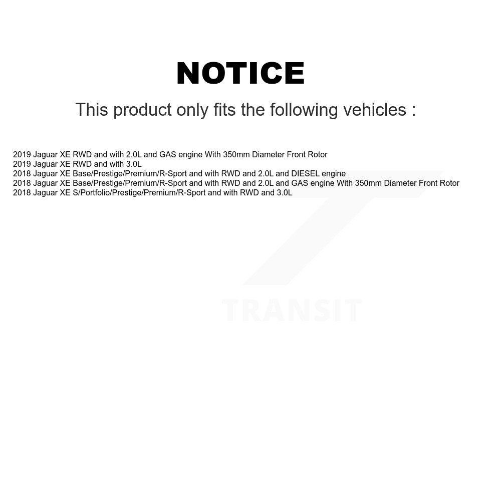 Front Rear Semi-Metallic Disc Brake Pads And Wear Sensors Kit For Jaguar XE KPW-100257 - Image 2