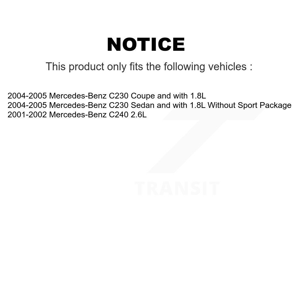 Front Rear Semi-Metallic Disc Brake Pads And Wear Sensors Kit For Mercedes-Benz C230 C240 KPW-100357 - Image 2