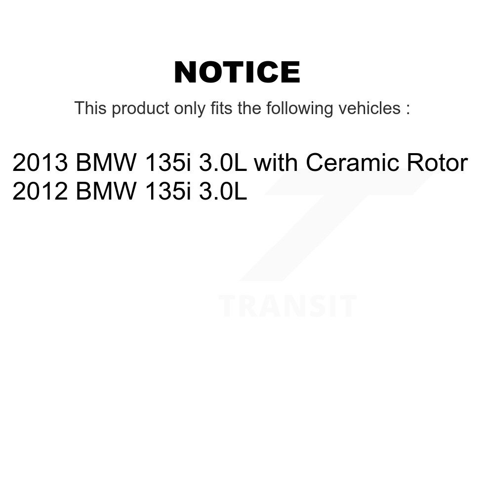 Front Rear Semi-Metallic Disc Brake Pads And Wear Sensors Kit For BMW 135i 3.0L KPW-100377 - Image 2