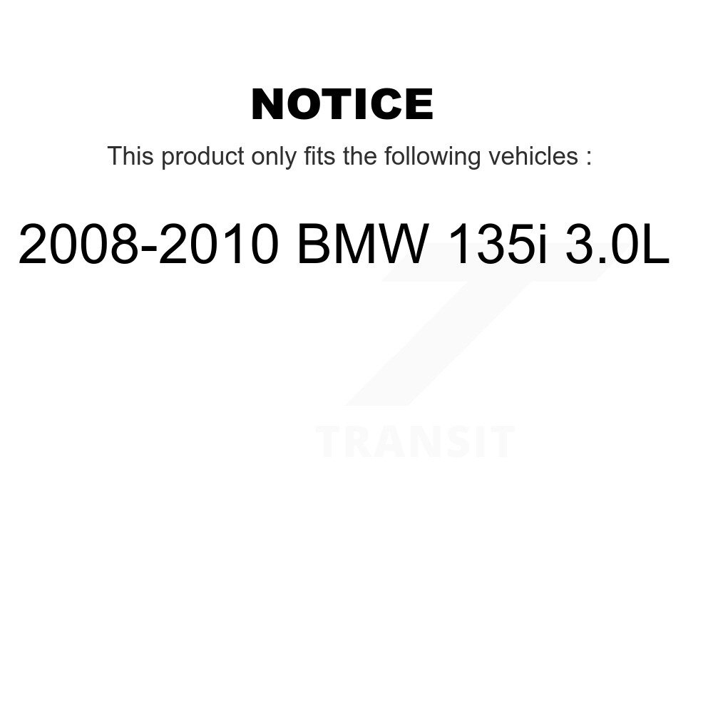 Front Rear Semi-Metallic Disc Brake Pad Wear Sensor Kit (7Pc) For 2008-2010 BMW 135i 3.0L KPW-100507 - Image 2