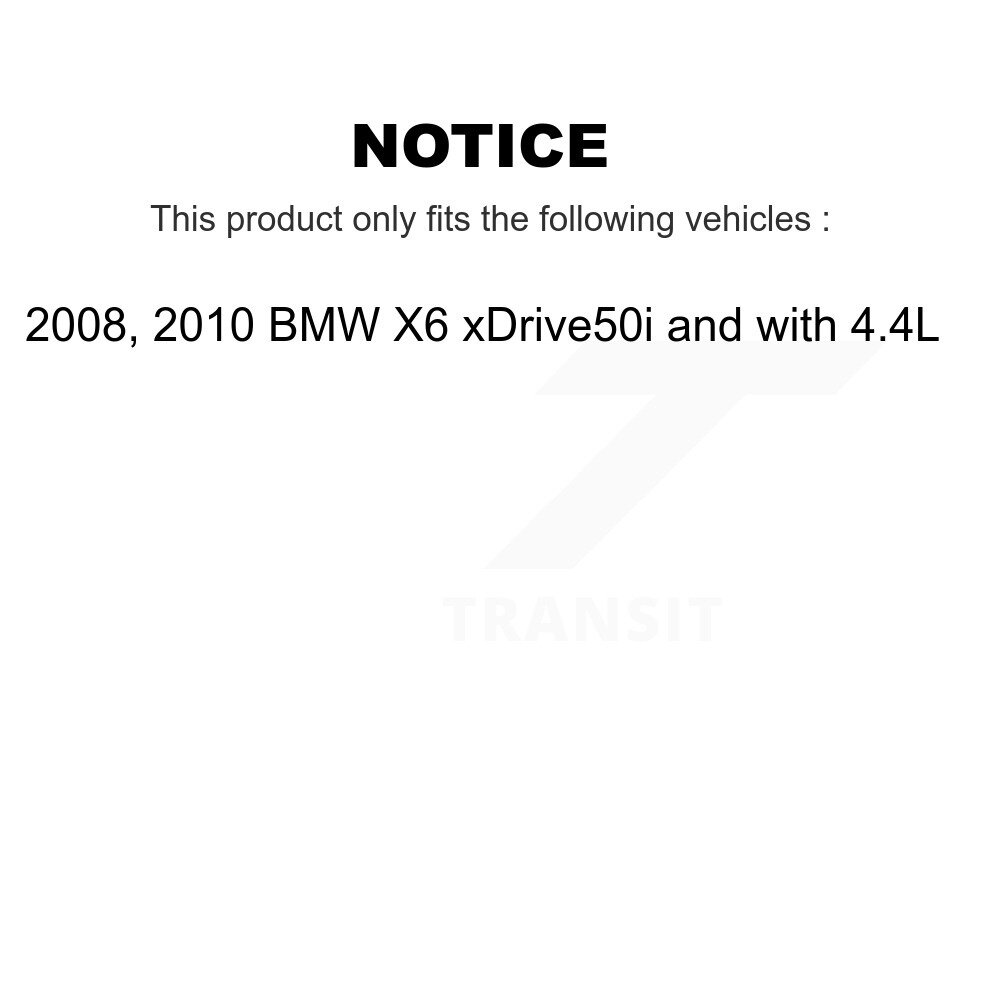 Front Rear Semi-Metallic Brake Pad & Wear Sensor Kit (7Pc) For BMW X6 xDrive50i with 4.4L KPW-100526 - Image 2