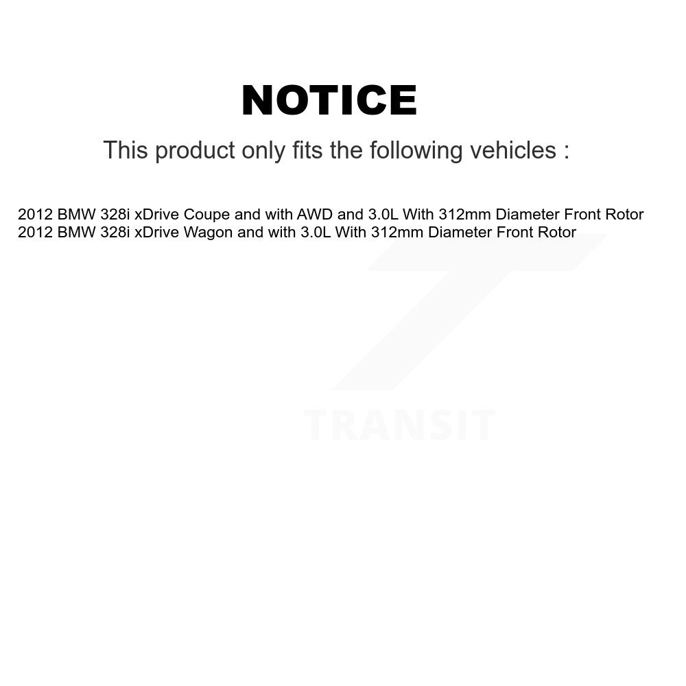 Front Rear Semi-Metallic Disc Brake Pad & Extra Wear Sensor Kit (7Pc) For BMW 328i xDrive KPW-100535 - Image 2