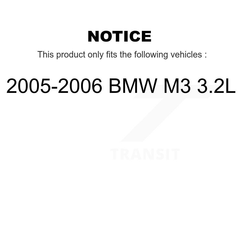 Front Rear Semi-Metallic Disc Brake Pad & Wear Sensor Kit (7Pc) For 2005-2006 BMW M3 3.2L KPW-100563 - Image 2
