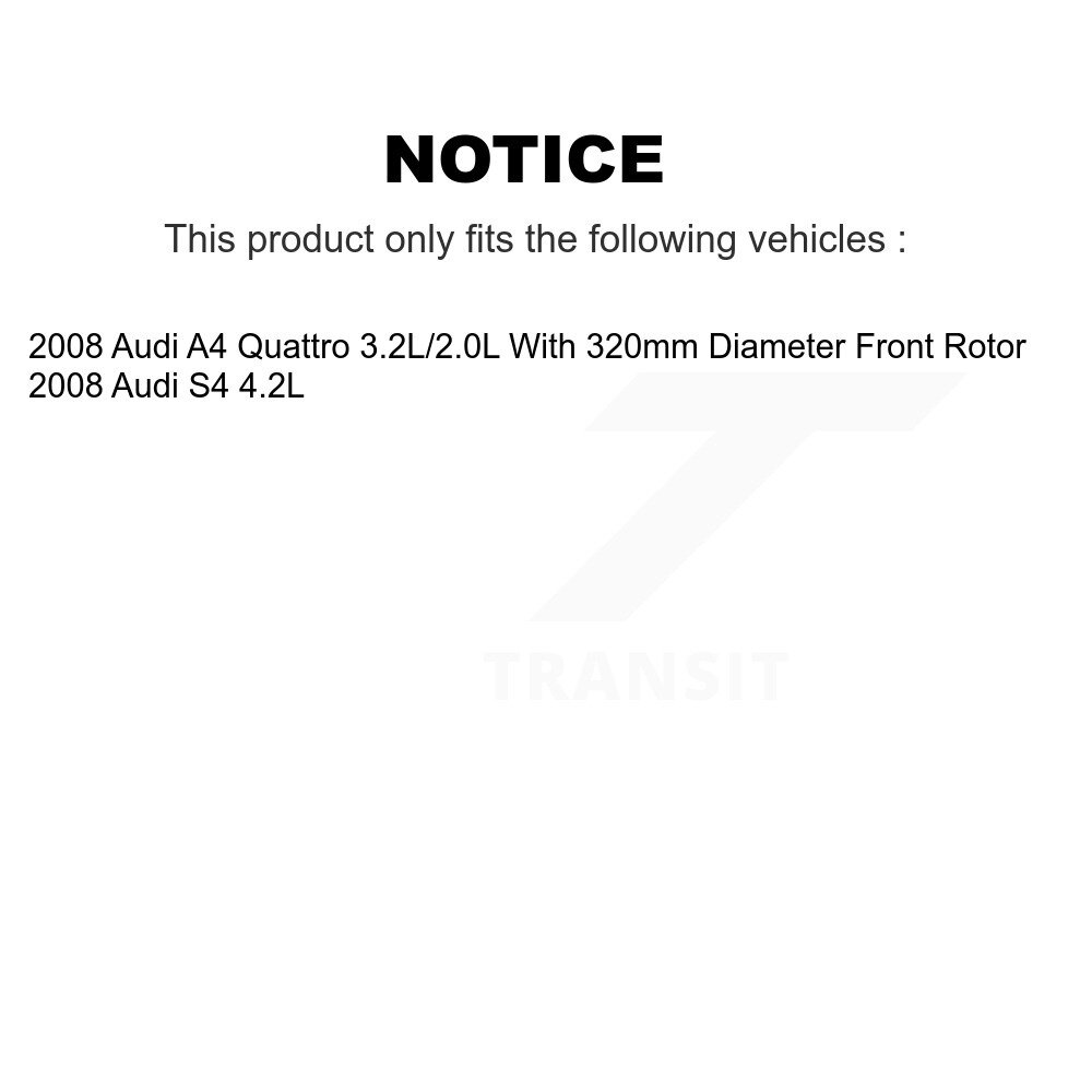 Front Semi-Metallic Disc Brake Pads And Extra Wear Sensor Kit For 2008 Audi A4 Quattro S4 KPW-100672 - Image 2