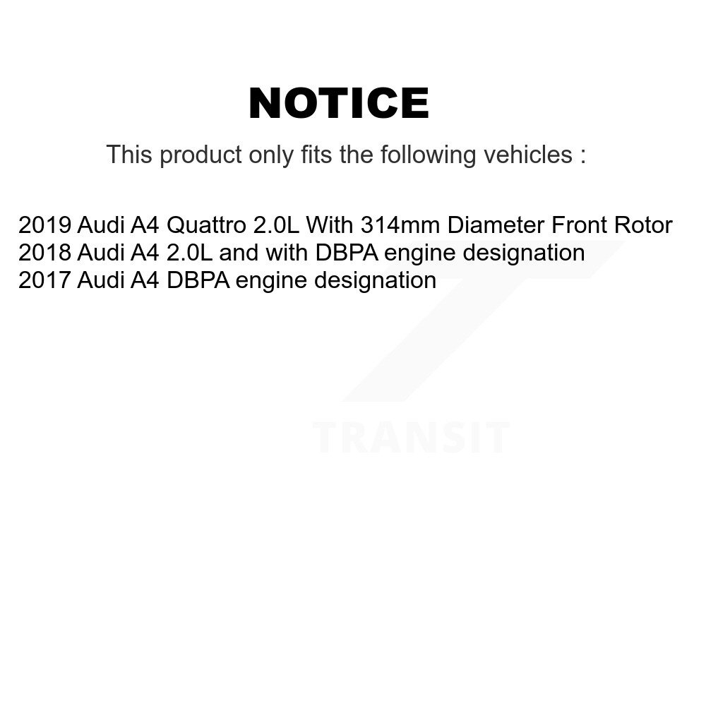 Front Semi-Metallic Disc Brake Pads And Extra Wear Sensors Kit For Audi A4 Quattro KPW-100704 - Image 2