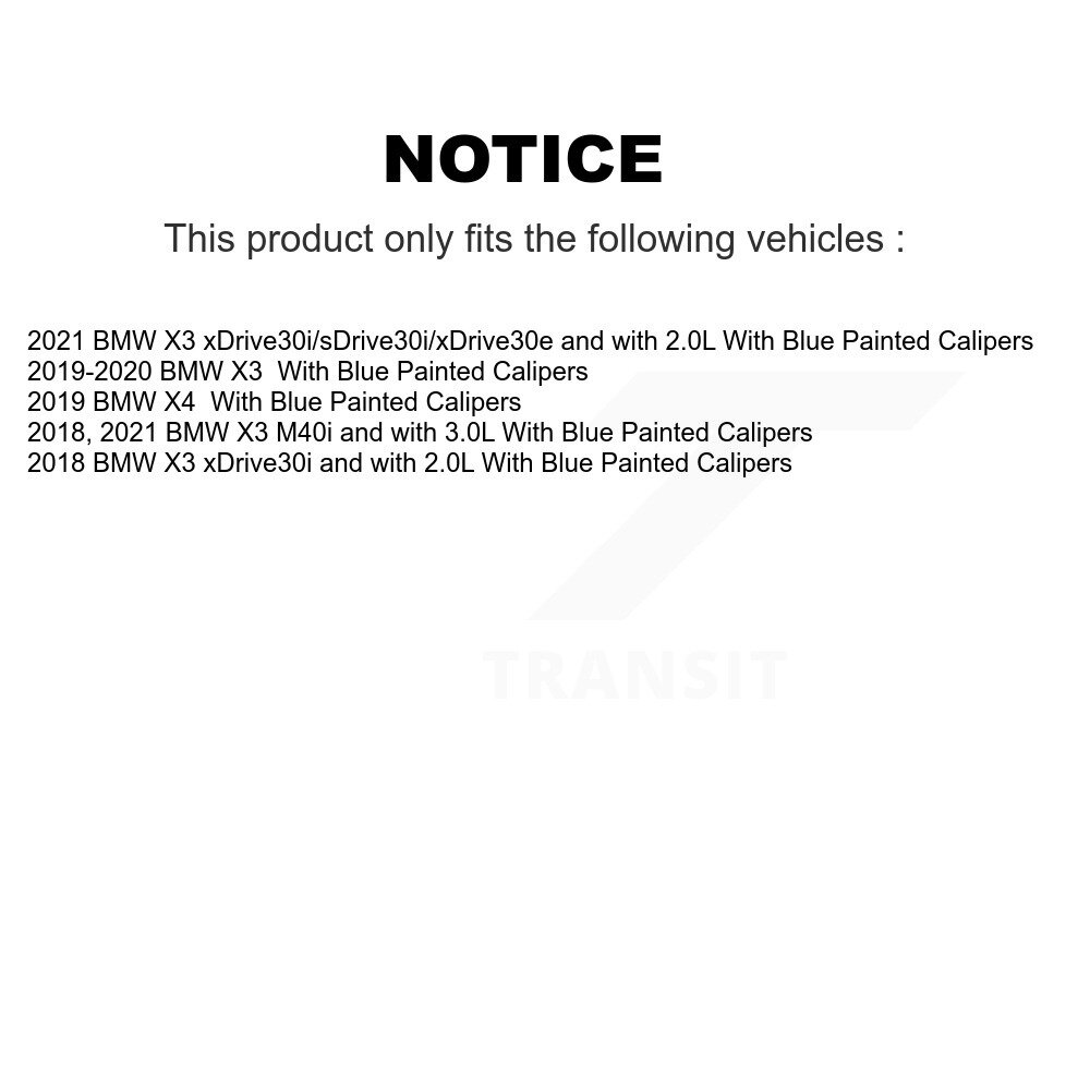 Front Semi-Metallic Brake Pads & Wear Sensor Kit For BMW X3 X4 With Blue Painted Calipers KPW-100708 - Image 2