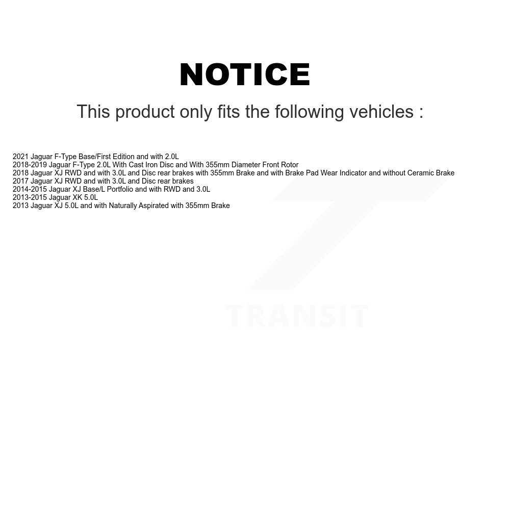 Front Semi-Metallic Disc Brake Pads And Wear Sensors Kit For Jaguar XJ F-Type XK KPW-100786 - Image 2