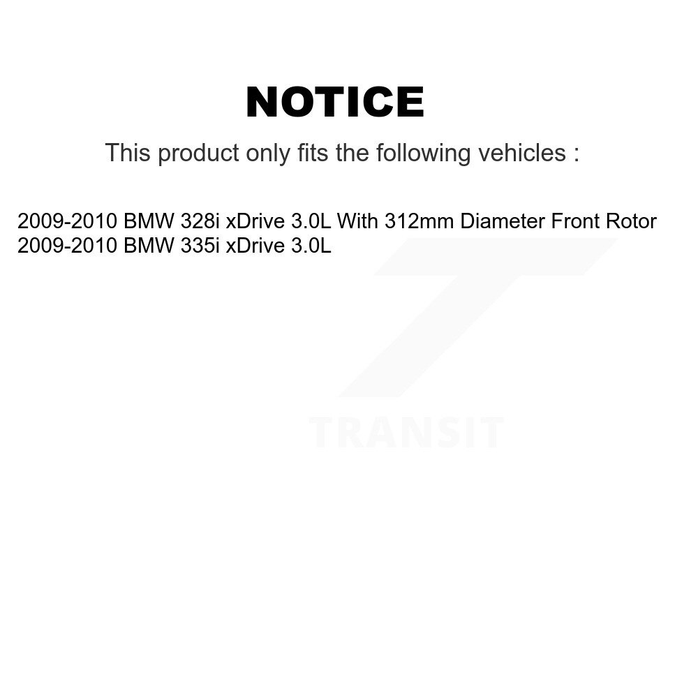 Front Semi-Metallic Disc Brake Pads & Extra Wear Sensor Kit For BMW 328i xDrive 335i 3.0L KPW-100789 - Image 2