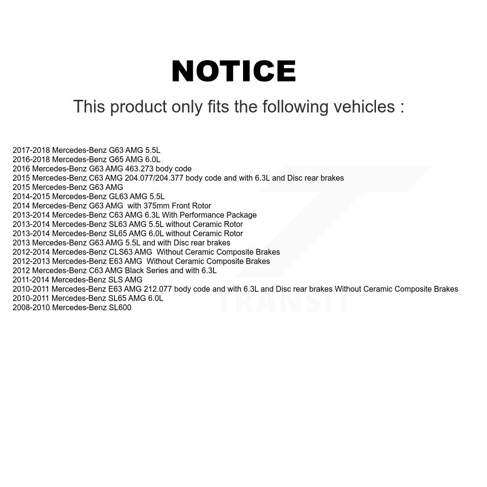Front Semi-Metallic Brake Pads Wear Sensor Kit For Mercedes-Benz G63 AMG C63 SLS SL63 E63 KPW-100833 - Image 2