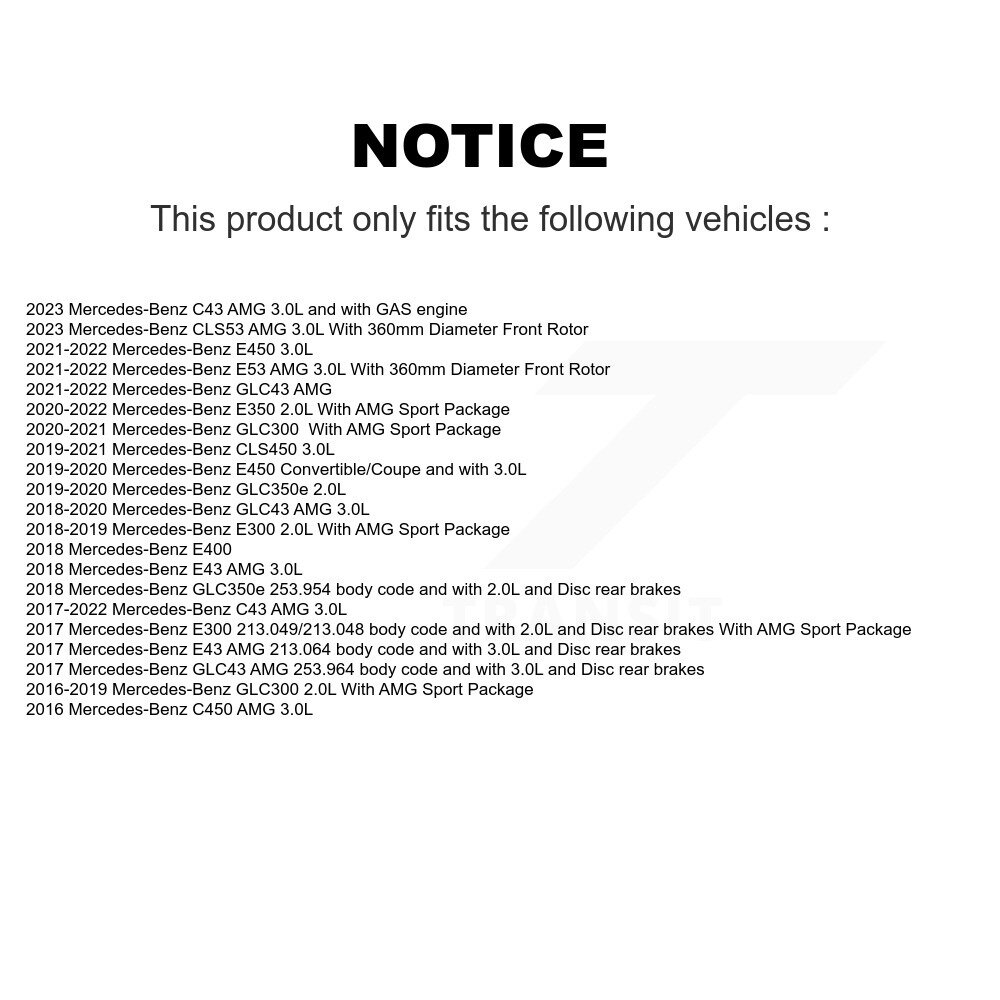 Front Semi-Metallic Brake Pad Wear Sensor Kit For Mercedes-Benz GLC300 C43 AMG GLC43 E450 KPW-100938 - Image 2