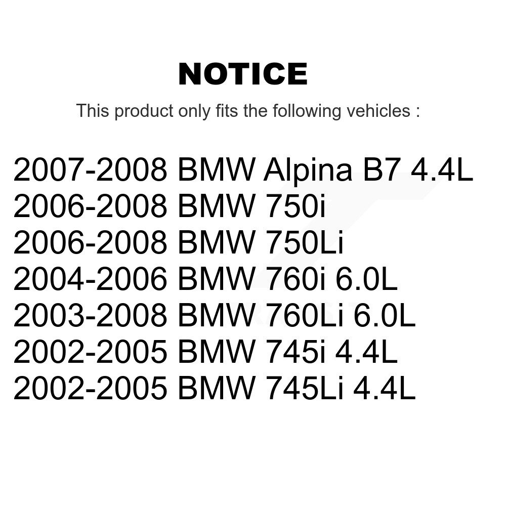 Rear Semi-Metallic Brake Pad & Wear Sensor Kit For BMW 750i 750Li 745i 745Li 760Li Alpina KPW-101122 - Image 2