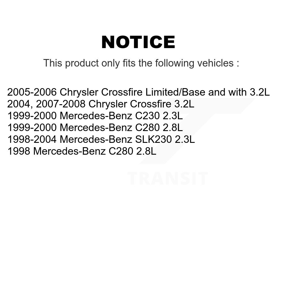Rear Semi-Metallic Brake Pads Wear Sensor Kit For Chrysler Crossfire Mercedes-Benz SLK230 KPW-101155 - Image 2